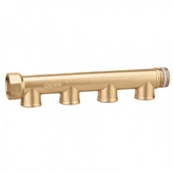 Colector simple Caleffi 1 pulgada de 4 salidas cromadas con roscas hembra de media pulgada 2