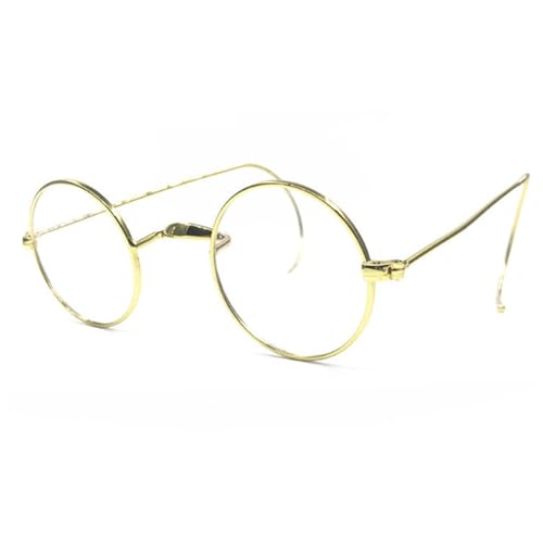 Gafas de lectura redondas ligeras de alambre dorado filtro luz azul cómodas para computadora unisex