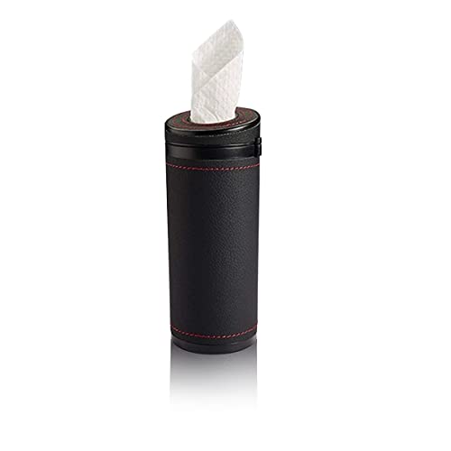 Image of STHIRA PU Leather Cylinder Tissue Box for Car, 2.75 Inch Cup Holder