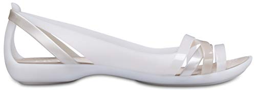 Crocs Women's Isabella Huarache 2 Flat W Sandal, Oyster/Cobblestone, 7 M US