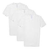 Tommy John Men's Supima Cool Cotton 2.0 High V Neck T Shirt, Stay Tuck Design, Soft Stretch Fabric Cotton, Comfortable Fit Premium T-Shirt, Short Sleeve Undershirts for Mens, 3 Pack, White, Medium