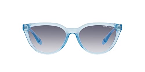 Armani Exchange A|X Ax4130su - Gafas de sol de ajuste universal para mujer, Azul transparente brillante/azul degradado transparente