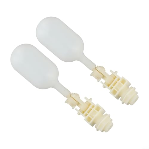 Zilimontt Paquete de 2 válvulas automáticas de control de nivel de agua con bola flotante para tanque, piscina, spa, construcción de plástico ABS, ajuste de manguera de 1/2 pulgada, nivel de agua