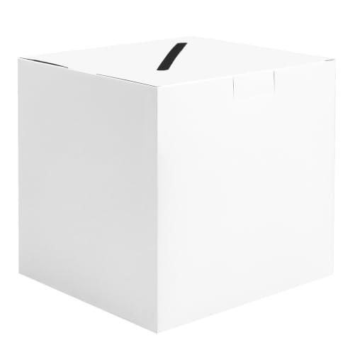 Image of SietDESEO White Card Box with Slot Money Gift Card Box Holder for Party Wedding Reception Birthday Graduation Bridal Shower Baby Shower Diaper Raffle Box