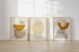 Peinture sur toile de feuilles bohèmes pour habiller de grands murs vides sans cadre en 70x100cm