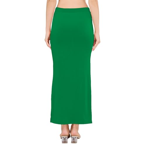 Image of DESI GIRL Satin Shimmer Stretchable Saree Shapewear Petticoat with Drawstring for Women | Mermaid fit Saree Petticoat with Side Slit for Easy Movement | Saree Shaper | Long inskirt