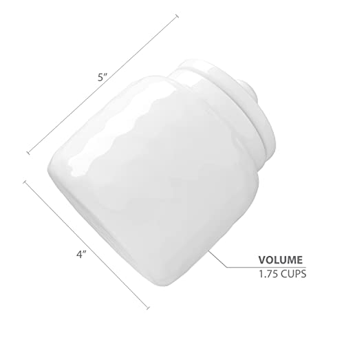 Barnyard Designs S/3 Ceramic Bathroom Canisters, Apothecary Jars With Lid, Qtip Holder Bathroom Set Cotton Ball Holder Jar For Bathroom Storage, Decorative Bathroom Jar With Lid, Spa Decor, 4X5, White #TOP5