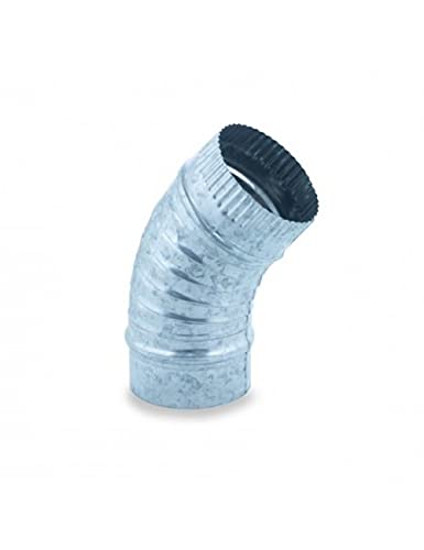 CAEXVEN Codo Rizado en acero galvanizado 45º para estufas y chimeneas de leña | Serie lisa (100 mm) Cover