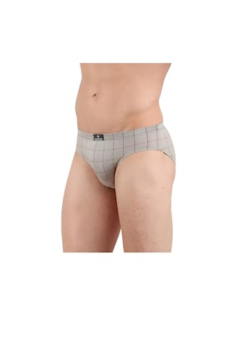 Image of Crystal Italia Brief Men's Super Combed Cotton Checkered Brief with Concealed Waistband | Assorted | (Pack of 2)