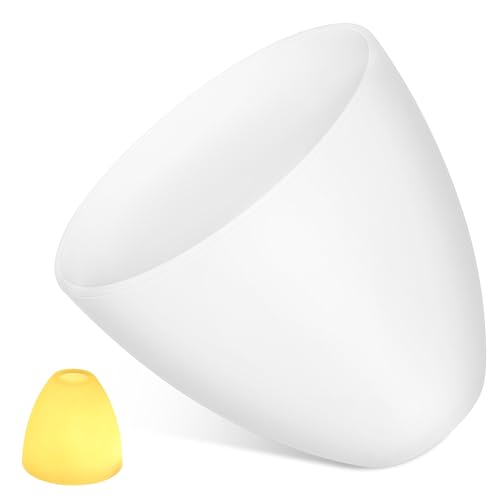 TIKODIDA Paralume da Tavolo E27 in Vetro Satinato Ricambio Foro Centrale 4 CM, Coprilampada per Lampada da Terra e Abat Jour