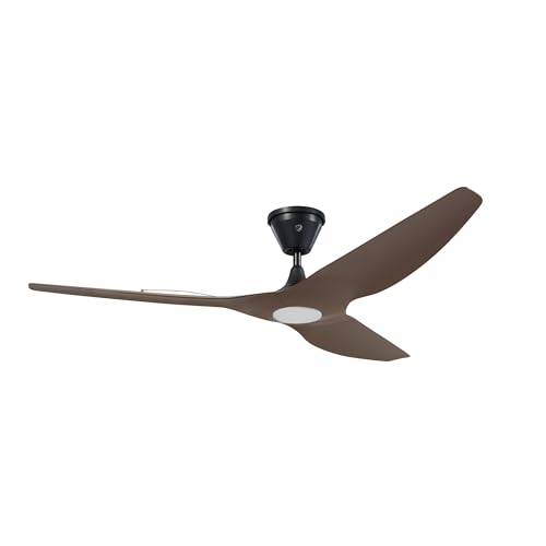 Image of Big Ass Fans Haiku Coastal 60 inch Smart Outdoor Ceiling Fan with Remote for Indoor & Covered Patio, Coastal-Rated, Corrosion-Resistant, Cocoa /Black