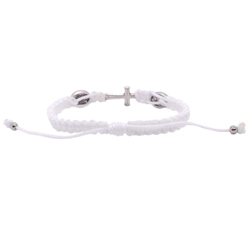 Saint Michael Woven Bracelet with Cross Charm | Adjustable Size | Christian Fashion Accessory | Great Catholic Gift for First Communion or Confirmation | Made in Italy2