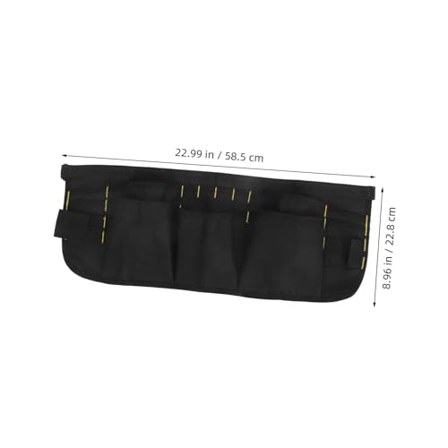 Delantal de cintura Homoyoyo negro con bolsillos miniatura 2