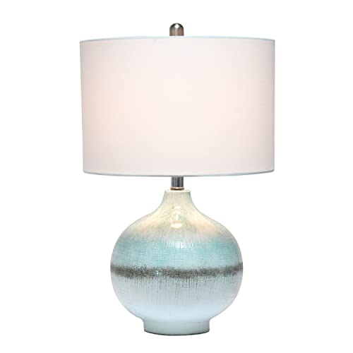 Elegant Designs Lt2048-Aqu Coastal Pottery Sea Glass Sand Northshore Table Lamp, Aqua/Brown/White #TOP1