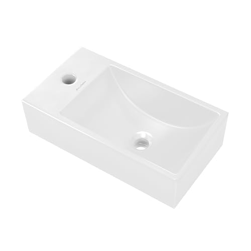 Fregadero de hormigón rectangular Swiss Madison Lisse lavabo de 16 pulgadas blanco 2