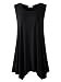 Lanmo Women Plus Size Solid Basic Flowy Tank Tops Summer Sleeveless Tunic(2X, Black)