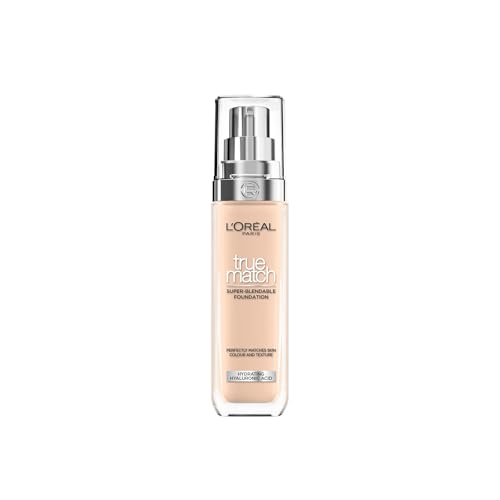 L'Oréal Paris Foundation for Face, Skincare Infused with Hyaluronic Acid, True Match Hydrating Liquid Foundation for All Skin Tones, SPF 16, 2C Rose Vanilla, 30 ml