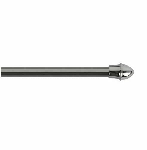 Extendable 12mm Chrome Decorative Style Metal Curtain Cafe Rods (85cm-135cm)