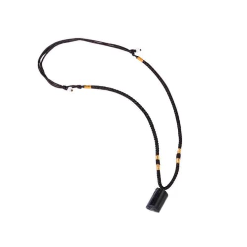 CIFIBIFUN Black Tourmaline Necklace Crystal Pillar Pendant ，Original Natural Stone Metaphysically Psychic Protection