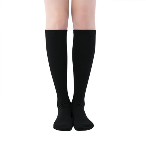 Bwerfuet Women Knee High Socks Long Socks for Daily Wear Halloween (US, Alpha, One Size, Regular, Tall, Black)