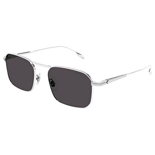 Montblanc EW CL Squared Silver Coloured Frame Gafas de Sol, Adultos Unisex, Multicolor (Multicolor), Talla Única