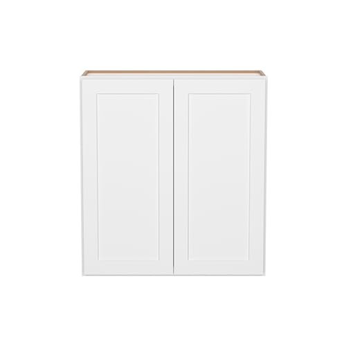 Image of Furinno Shaker Wall Kitchen Cabinet 2-Doors-2 Shelves, Ready to Assemble, 12 D x 33 W x 36 H, White
