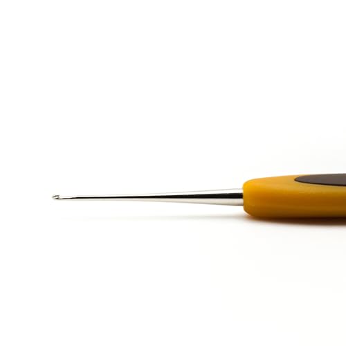Clover Soft Touch Steel Crochet Hook: 0.90mm, Other, Multicoloured, 3.27 x 5.81 x 21.05 cm, Silver Color, 0.9 mm - Image 3