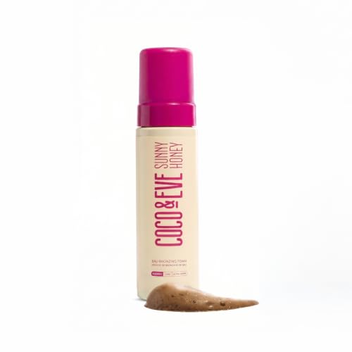 Coco & Eve Sunny Honey Self Tanner Foam - (Medium) Fast Drying, Streak-Free Sunless Tanning Mousse,...