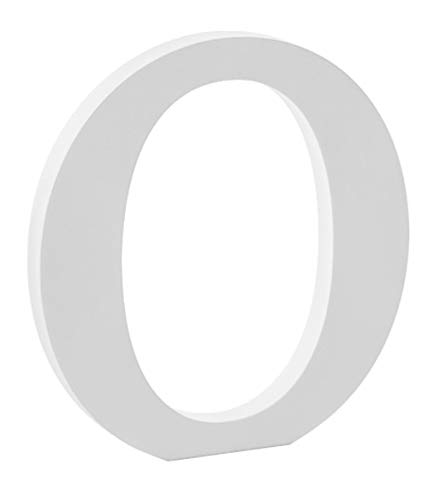 Lettre O - 20 cm - Lettre décorative O - Pour lettrage - Décoration d'intérieur - Décoration de maison - Salon - Chambre d'enfant - Décoration d'anniversaire - Fête - Mariage - Café - Couleur : blanc
