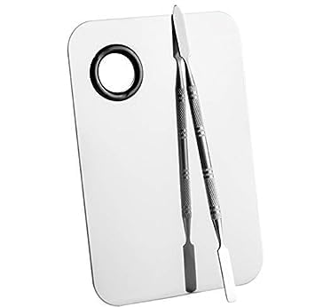 ZemGlam Women's Stainless Steel Makeup Mixing Blending Palette with Spatula (Simple Mixing Pallete)-picture-25