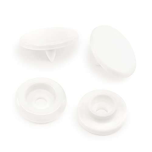 Dritz Plastic Snaps, Round, White, Size 20 12-Count #TOP2