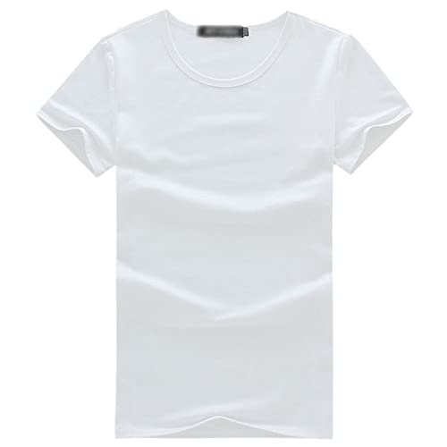 T-shirt d'été homme en coton blanc O White taille grande 3XL coupe slim