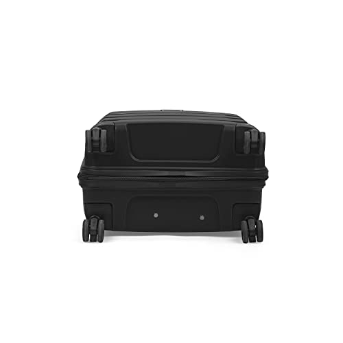 Image of Aristocrat Polypropylene (Pp) Porto 55 CM Black Polypropylene Harsided Hard Cabin Luggage 8W Strolley 8 Spinner Wheels Trolley Bag, Small
