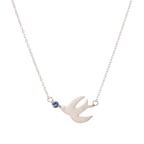 [sese urban mining jewelry] プラチナ スワロウズギフトペンダント つや消し仕上げ サファイア付き