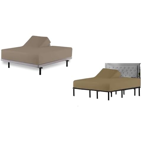 34 '' Top Split King 4 PC Sheet Set + 1 PC Top Split Fitted Sheet (Taupe) Cover