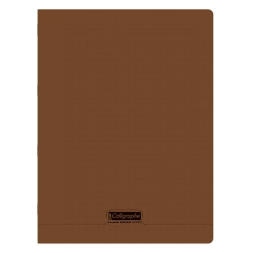 Lot de 10 Cahier Ligne 8000 24x32, 96p./48 feuilles 90 g/m² piquées, couv. PP marron, Séyès