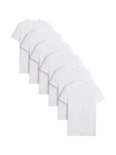 GAP Men's 6-Pack Crewneck Undershirt, Optic White 1, Medium