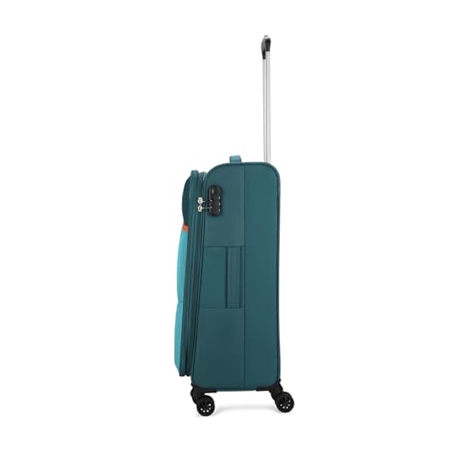Image of Skybags Genesis Medium Size Soft Luggage (69Cm) | Soft Luggage Trolley with 8 Wheels and 3 Digit Combination Lock| Teal | Unisex