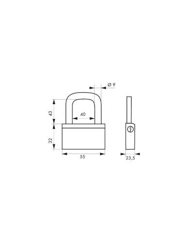 THIRARD 00021022 Cadenas FTH NT Padlock, Solid Brass Body and Hardened Steel Shackle, Side Open, 55mm Base, 3 Toothed Keys, 55 mm - Image 2