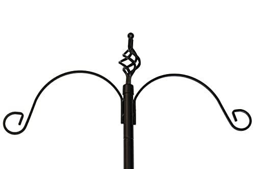 Clever Garden 3-Hook Outdoor Bird Feeding Station, Metal Multi Feeder Kit Stand For Attracting Wild Birds And Hanging Planters #TOP7