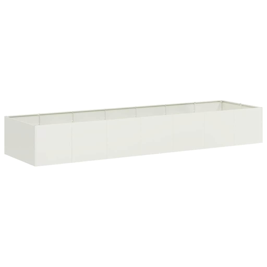 Vidaxl White Planter 280X80x40 Cm Steel