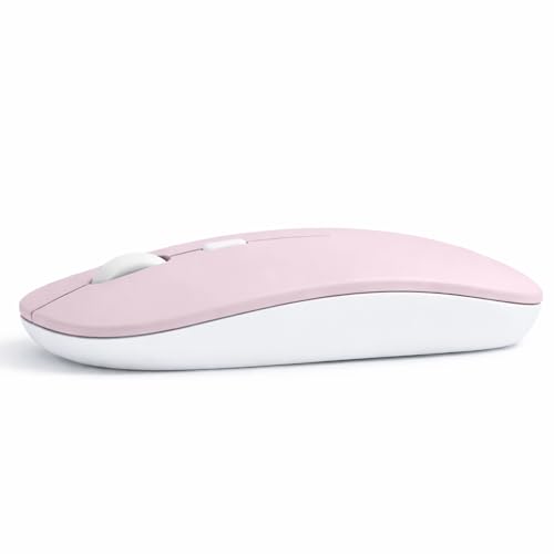 Profesyonel Kablosuz Mouse Bluetooth Dongle Destekli Şarjlı Batarya Sessiz ve Ergonomik Tasarım Pembe
