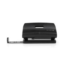 Initiative 2 Hole Punch - Compact 12 Sheet Capacity Lock Down Handle Black