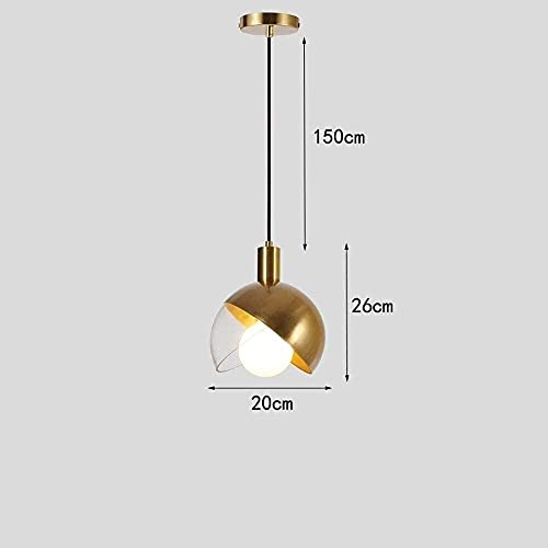 Lumière blanche E27 suspension sphérique avec abat-jour en verre