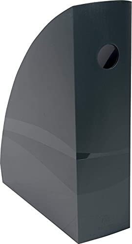 Image of Exacompta - Ref 18207D - Magazine File MAG-CUBE - 266 x 82 x 305mm, Finger Hole on Spine, Suitable for A4+ Documents, Large Storage Capacity - Office Mouse Grey