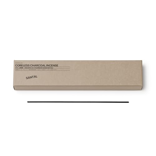sesneslabs Santal Coreless Pure Incense Sticks, Artisan-Crafted Niche Scent, Exclusive Low-Smoke Bamboo Charcoal Formula, Clean-Burning, 1-Hour Burn Time, 20 Sticks