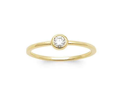 Bague Anneau Plaqué Or 18k Tata Gisèle et son Solitaire Oxyde de Zirconium de haute joaillerie
