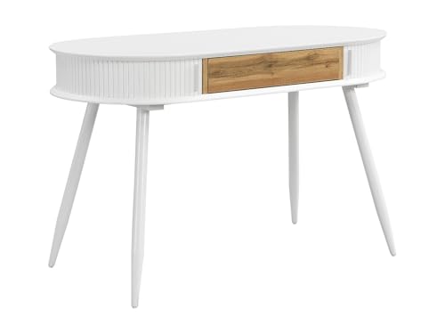 Vente unique Escritorio con 1 cajÛn y 2 Puertas correderas   Color: Blanco y Natural   VELURANI