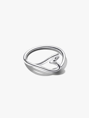 PANDORA Essence Organisch Geformtes Herz Kleiner Ring aus Sterling Silber, Größe: 56, 194361C00-56