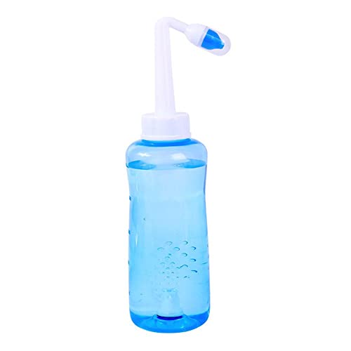 Botella de riego nasal de 500 ml (vacía), sistema de lavado a presión para la congestión nasal y alivio de alergias, para adultos, limpieza de nariz, lavado salino